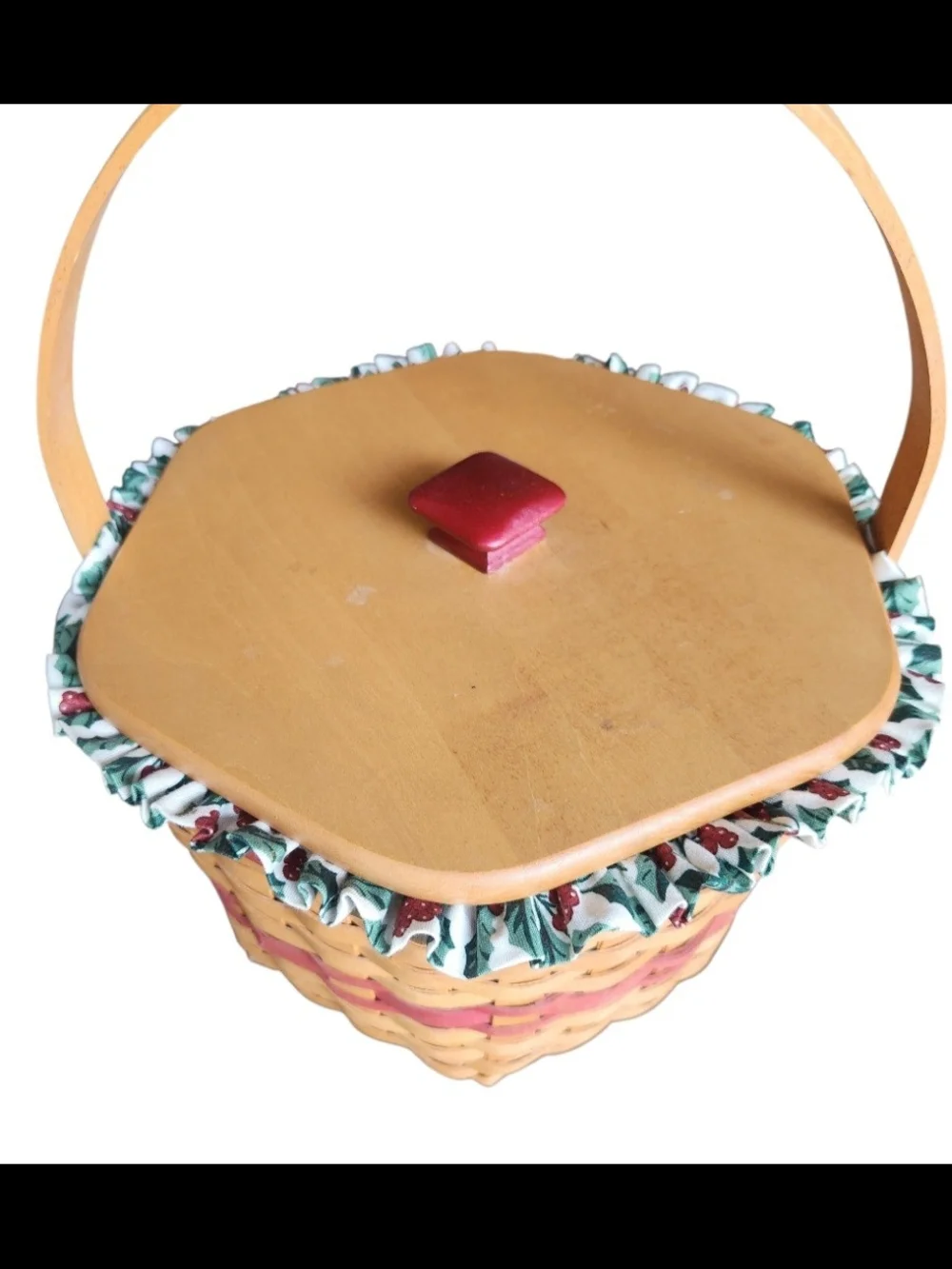 1998 Longaberger Glad Tidings With Lid, Protector & Liner